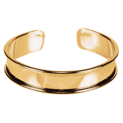 10mm Glue-In Channel Cuff Bracelet / plated brass with a bright gold