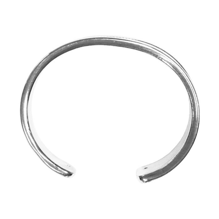 10mm Glue-In Channel Cuff Bracelet / plated brass with a bright rhodium finish