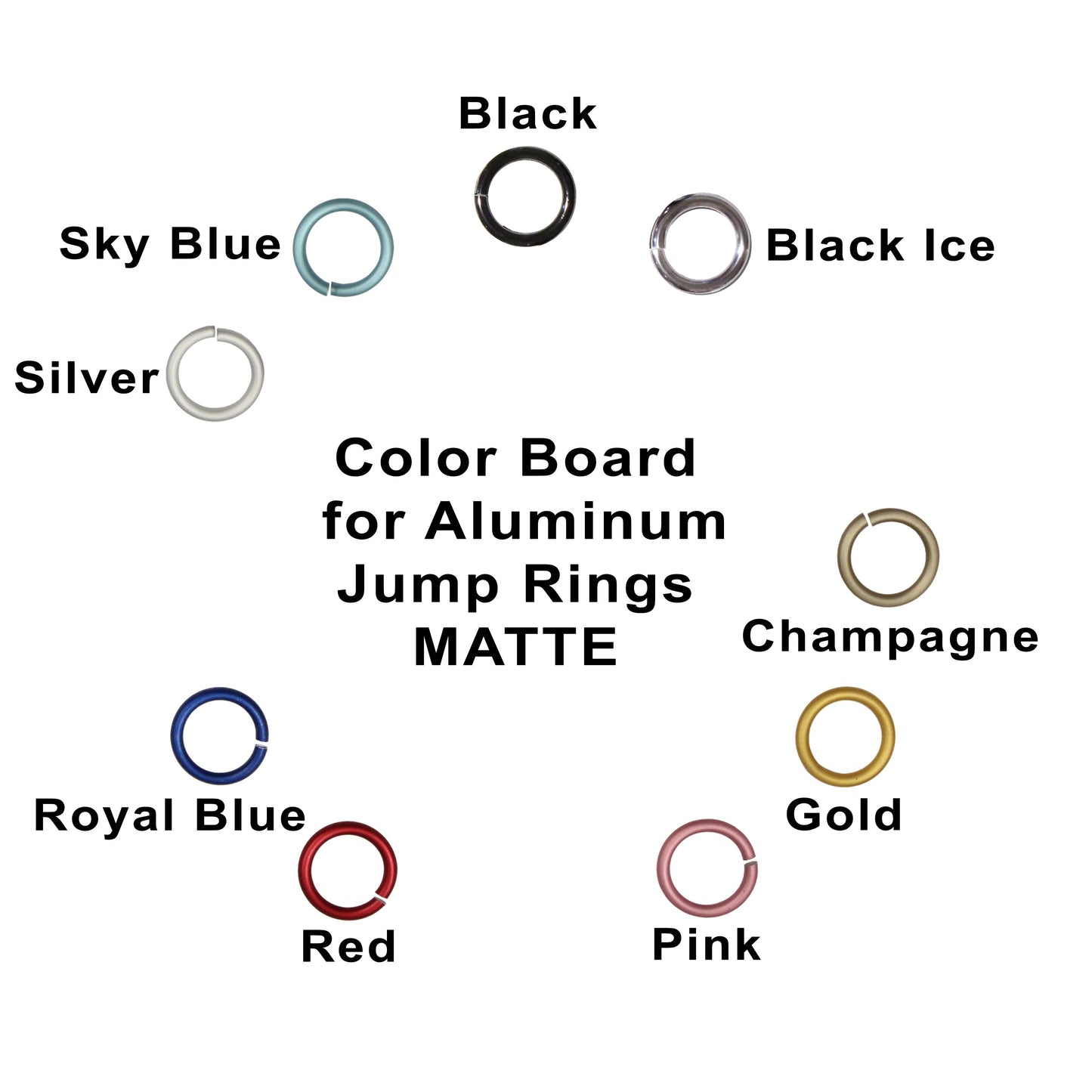 MATTE SKY BLUE 10mm 12 GA Jump Rings / sawcut round open anodized aluminum / for chainmail jewelry