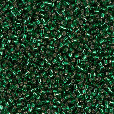 DB-0148 Christmas Green Silver Lined 11/0 Miyuki Delica Seed Beads (10 gram bag)