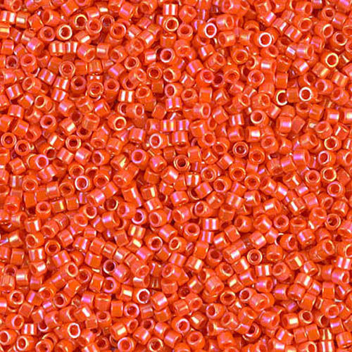 DB-0161 Orange Opaque Rainbow 11/0 Miyuki Delica Seed Beads (10 gram bag)