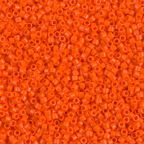 DB-0722 Opaque Orange 11/0 Miyuki Delica Seed Beads (10 gram bag)