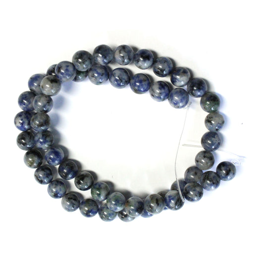 8mm Denim Lapis / 16" Strand / natural / smooth round stone beads