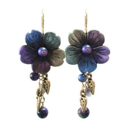 Iron Rain Flower Earrings / 55mm length / gold filled earwires