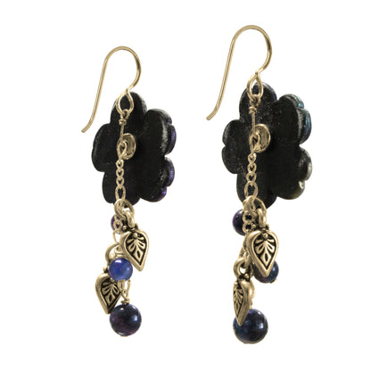 Iron Rain Flower Earrings / 55mm length / gold filled earwires