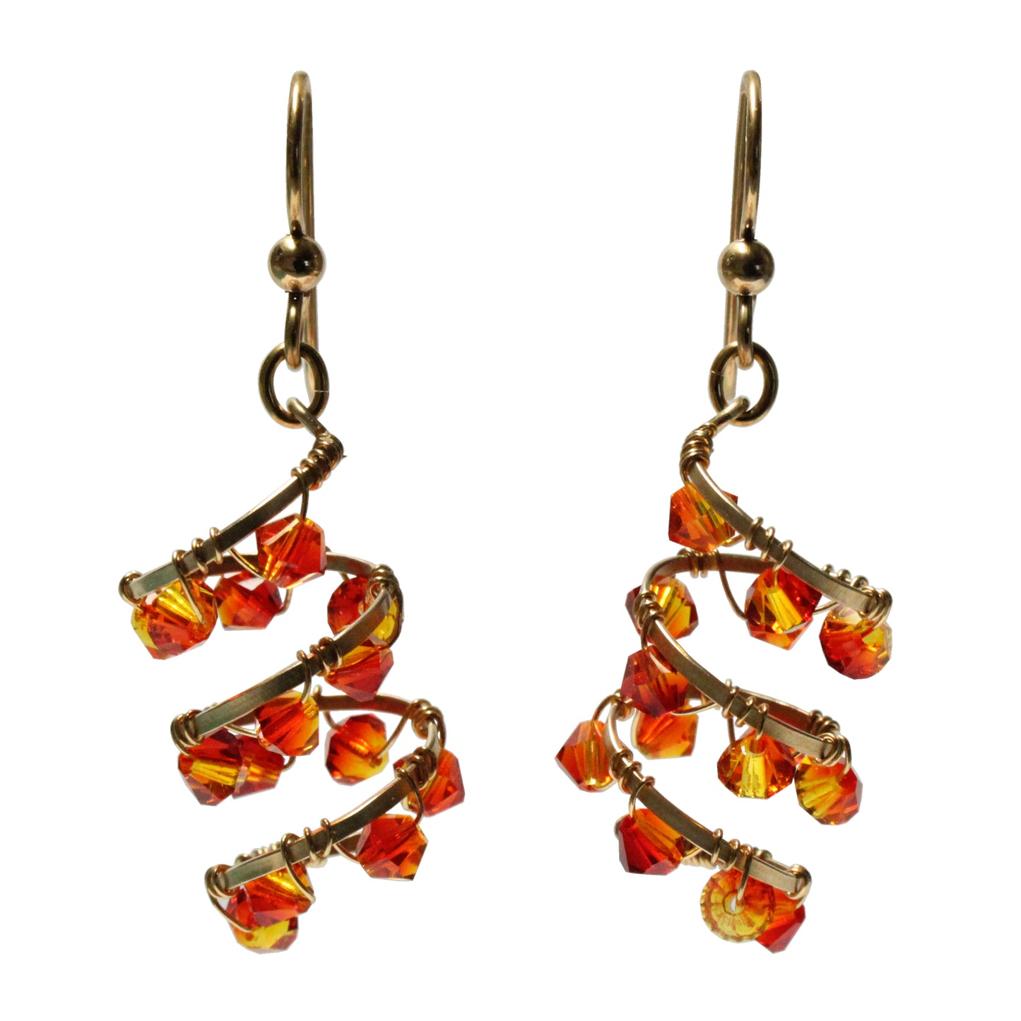 Helix Nebula Orange Fire Galaxy Earrings