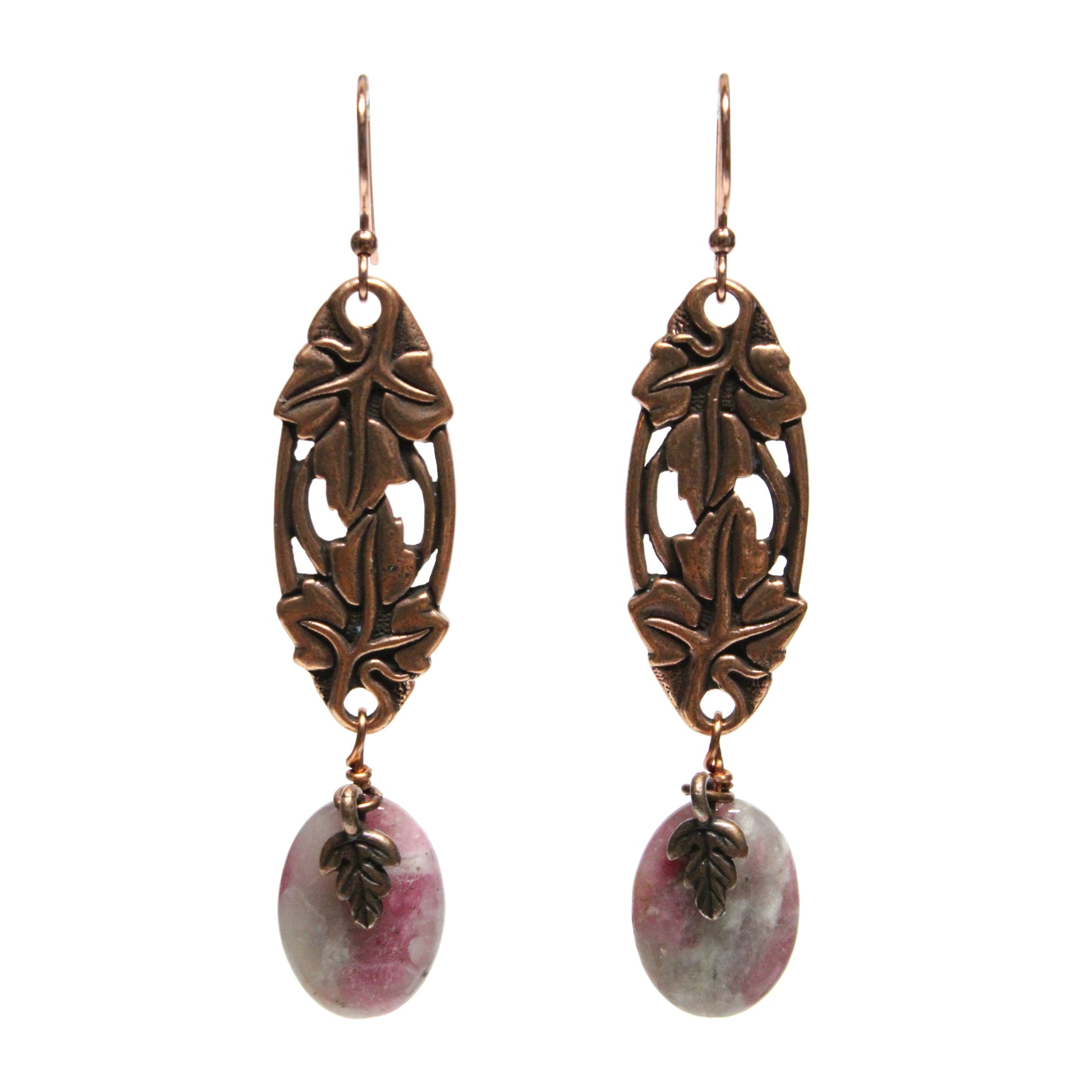 Woodland Copper Earrings / front view