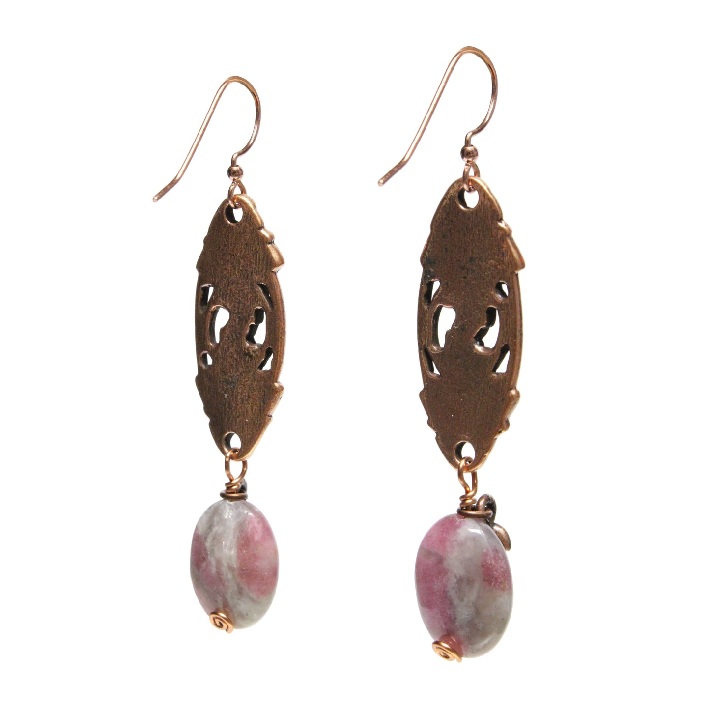 Woodland Copper Earrings / reverse view