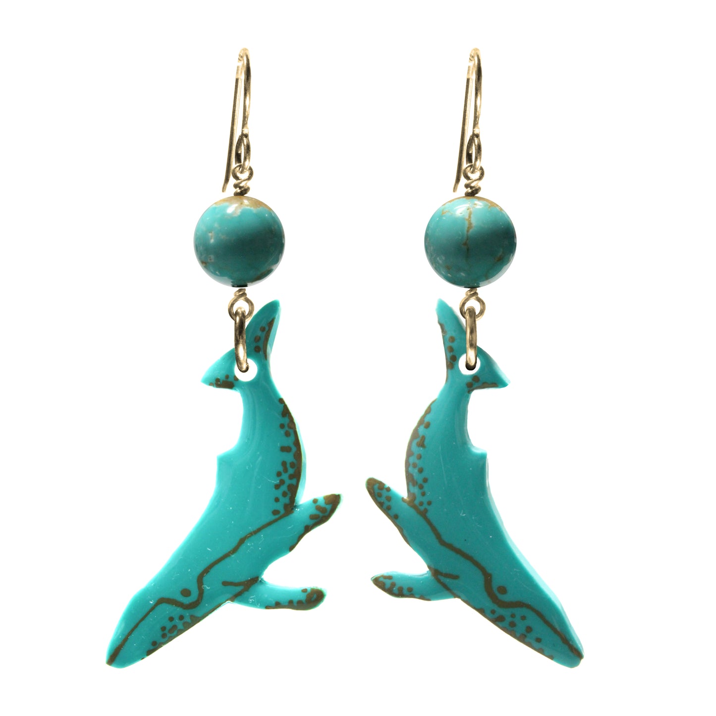 Whale Earrings / 70mm length / hook earwires