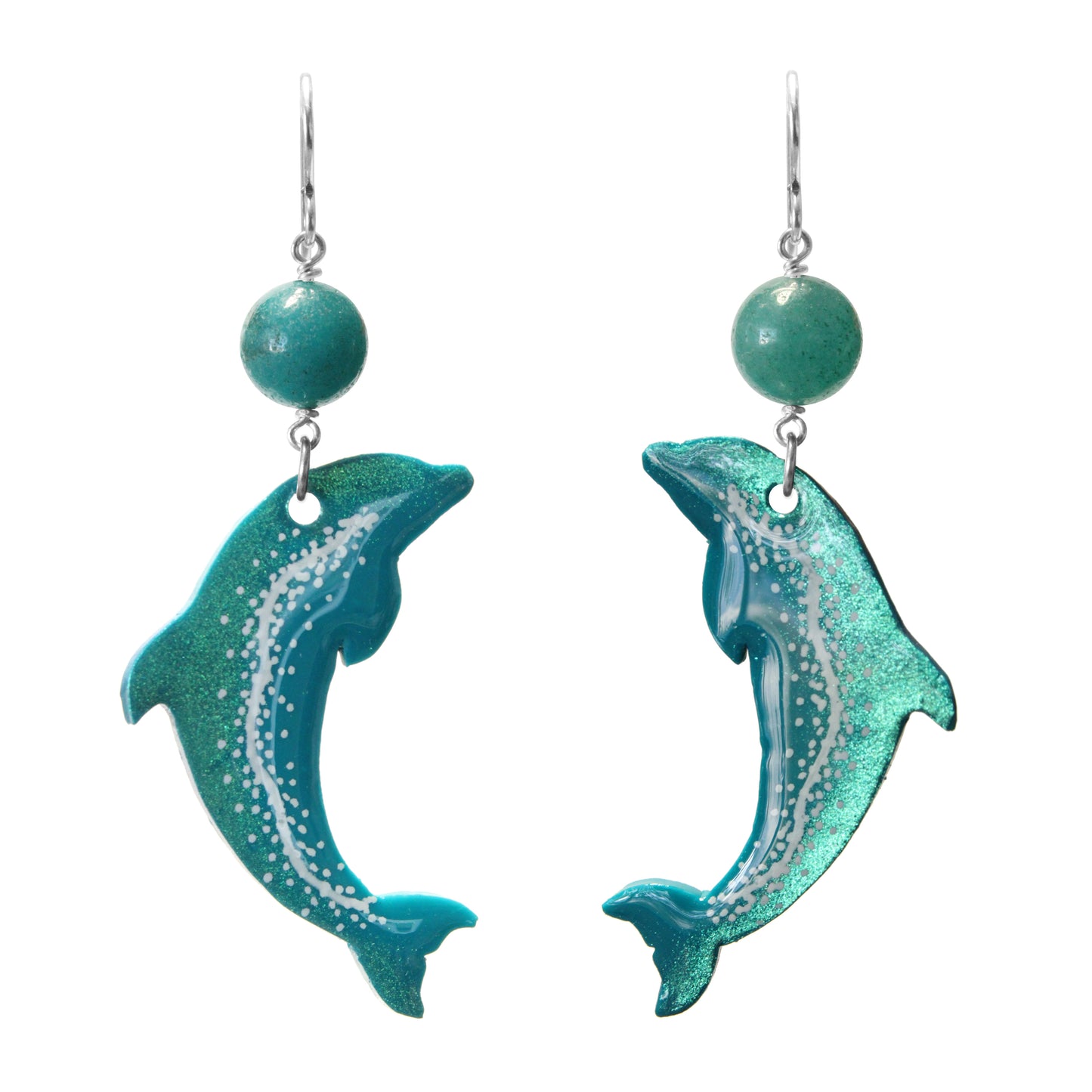 Dolphin Earrings / 70mm length / hook earwires