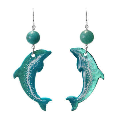 Dolphin Earrings / 70mm length / hook earwires