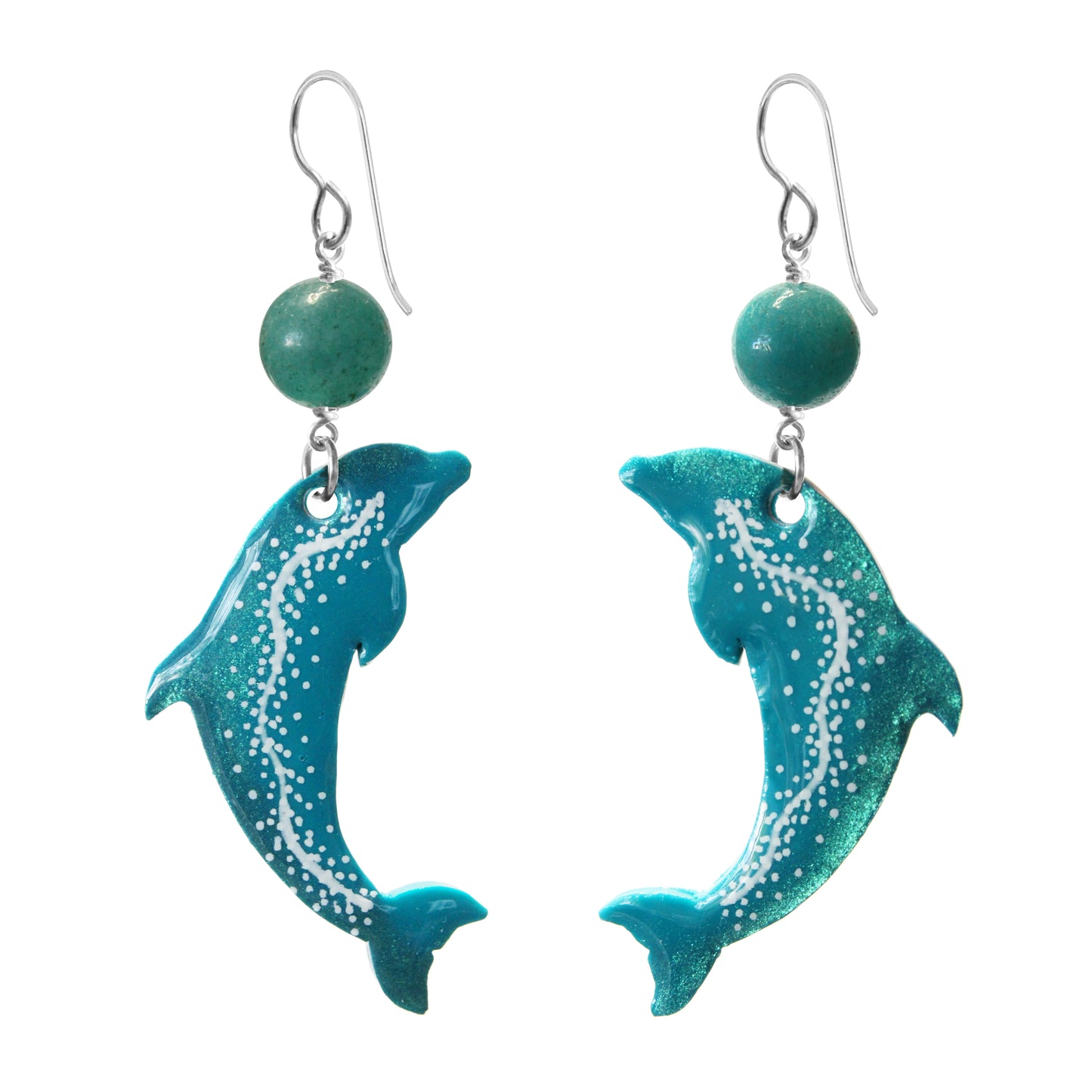 Dolphin Earrings / 70mm length / hook earwires