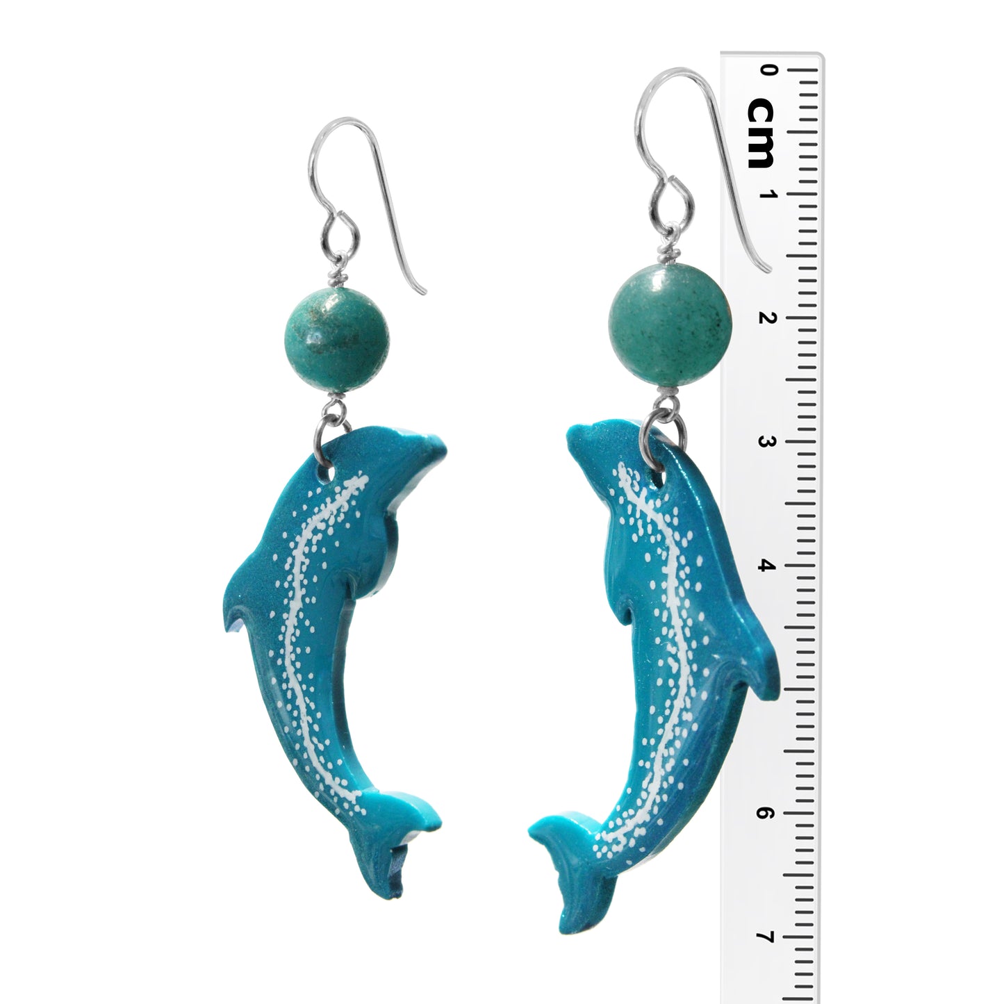 Dolphin Earrings / 70mm length / hook earwires