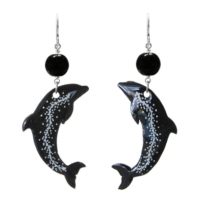 Dolphin Earrings / 70mm length / hook earwires