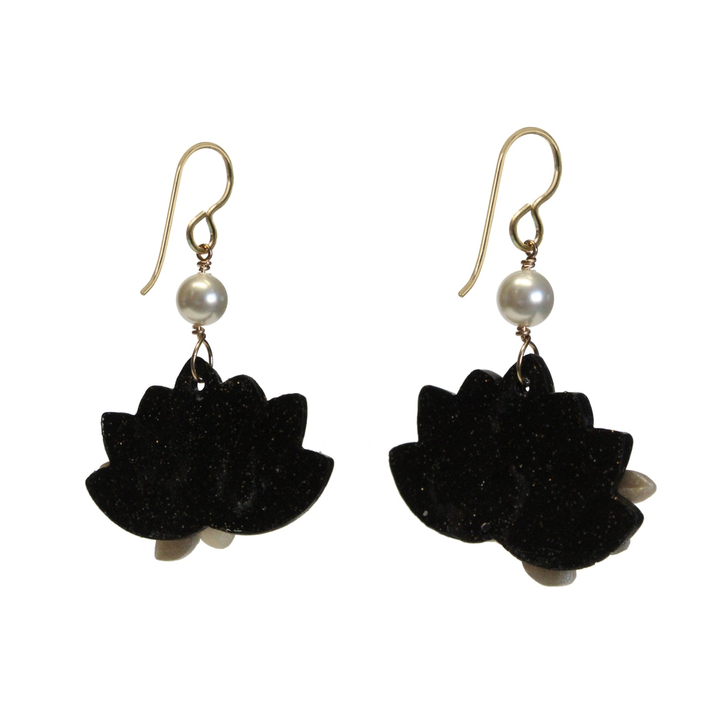 Lotus Flower Earrings / reverse view