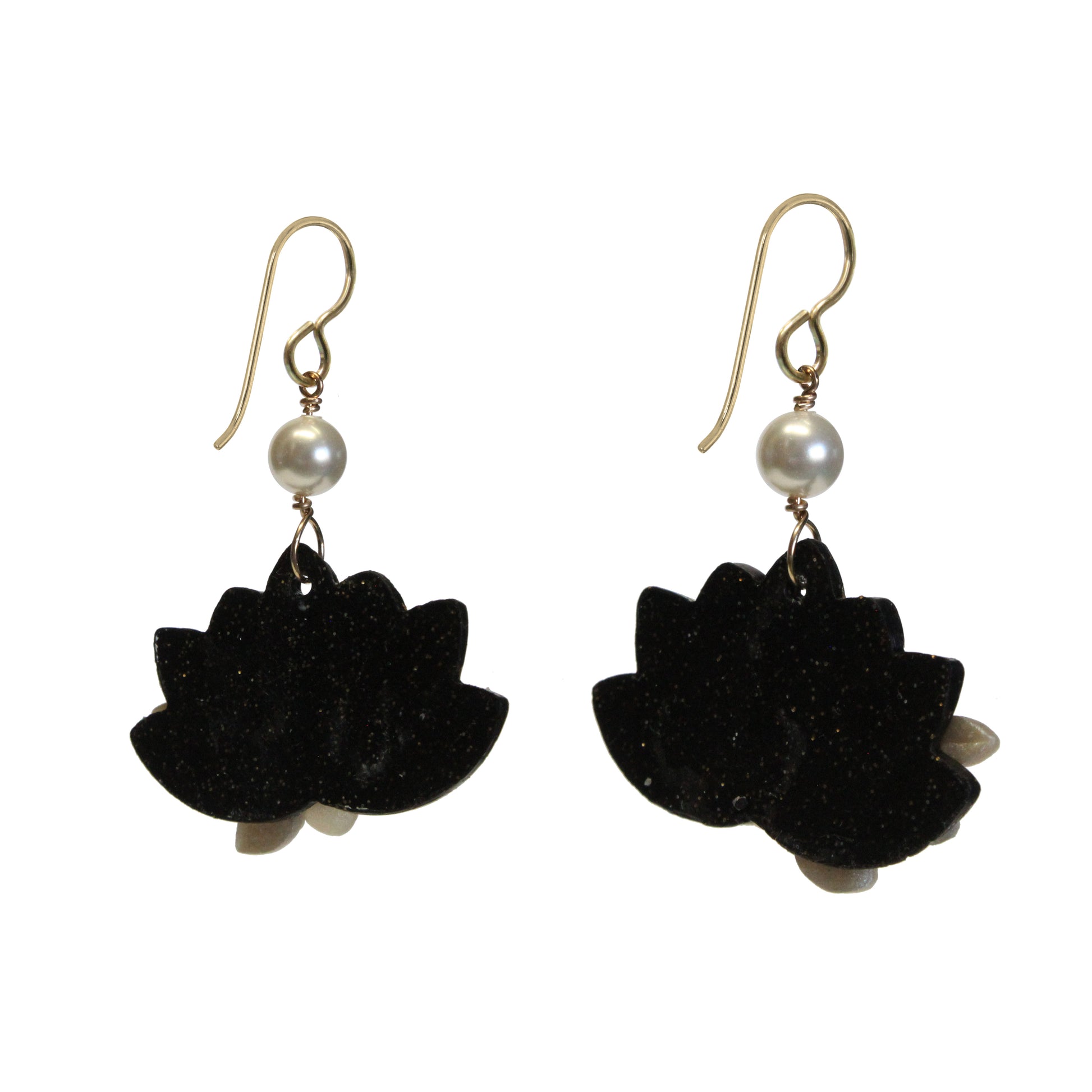 Lotus Flower Earrings / reverse view