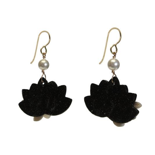 Lotus Flower Earrings / reverse view