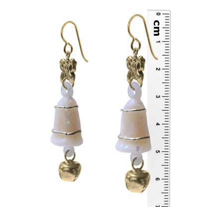 Christmas Jingle Bells Earrings / 65mm length / gold filled earwires