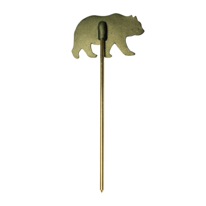 Night Forest Bear Hair Stick / forest green with gold colored metal rod / 135mm length