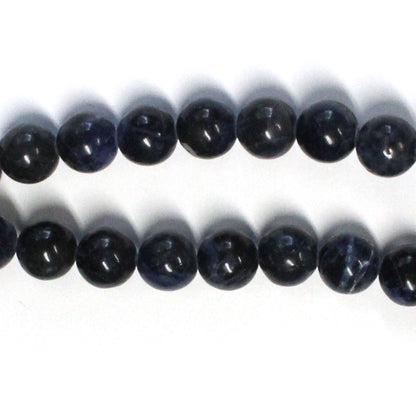 7mm Dark Sodalite / 16" Strand / natural / smooth round stone beads