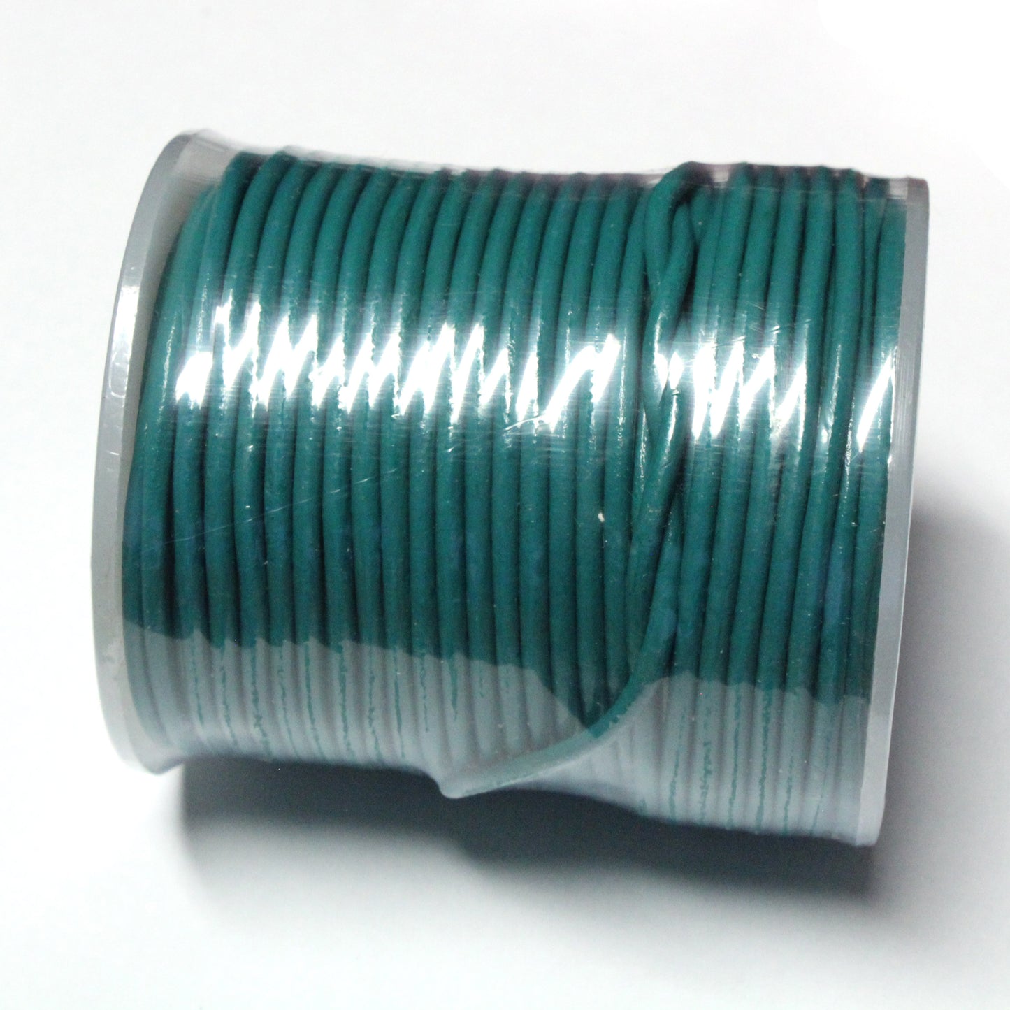 TURQUOISE 2mm Round Leather Cord / 25m Roll