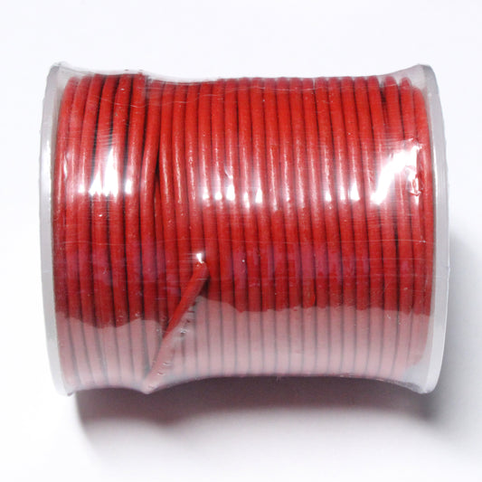 CRIMSON RED 2mm Round Leather Cord