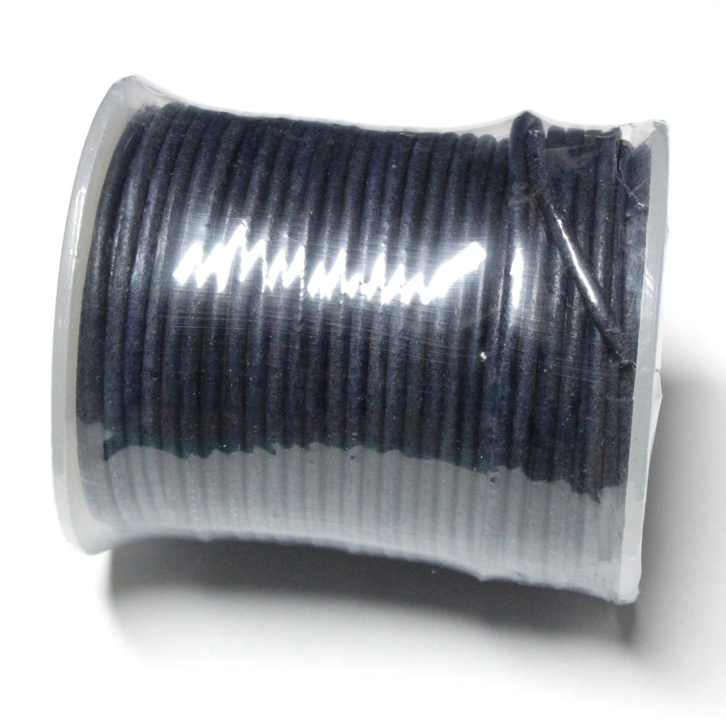 NATURAL DENIM 2mm Round Leather Cord / 25m Roll