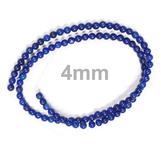 4mm Blue Lapis / 16" Strand / man-made / smooth round stone beads