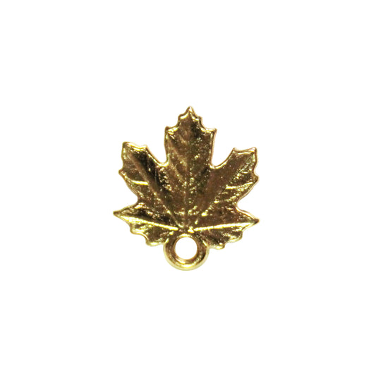 MAPLE LEAF Earring Post / Gold 24K Plated Zamak