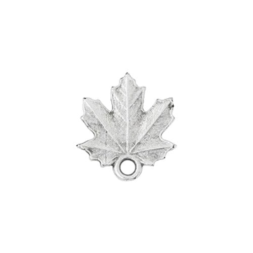 MAPLE LEAF Earring Posts (Pair) / Antique Silver Zamak