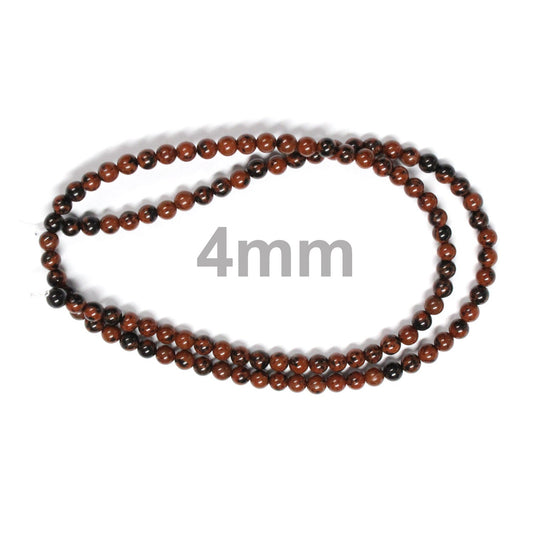 4mm Mahogany Obsidian / 16" Strand / natural / smooth round stone beads