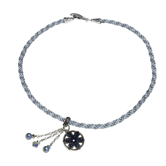 Winter Kumihimo Snowflake Necklace