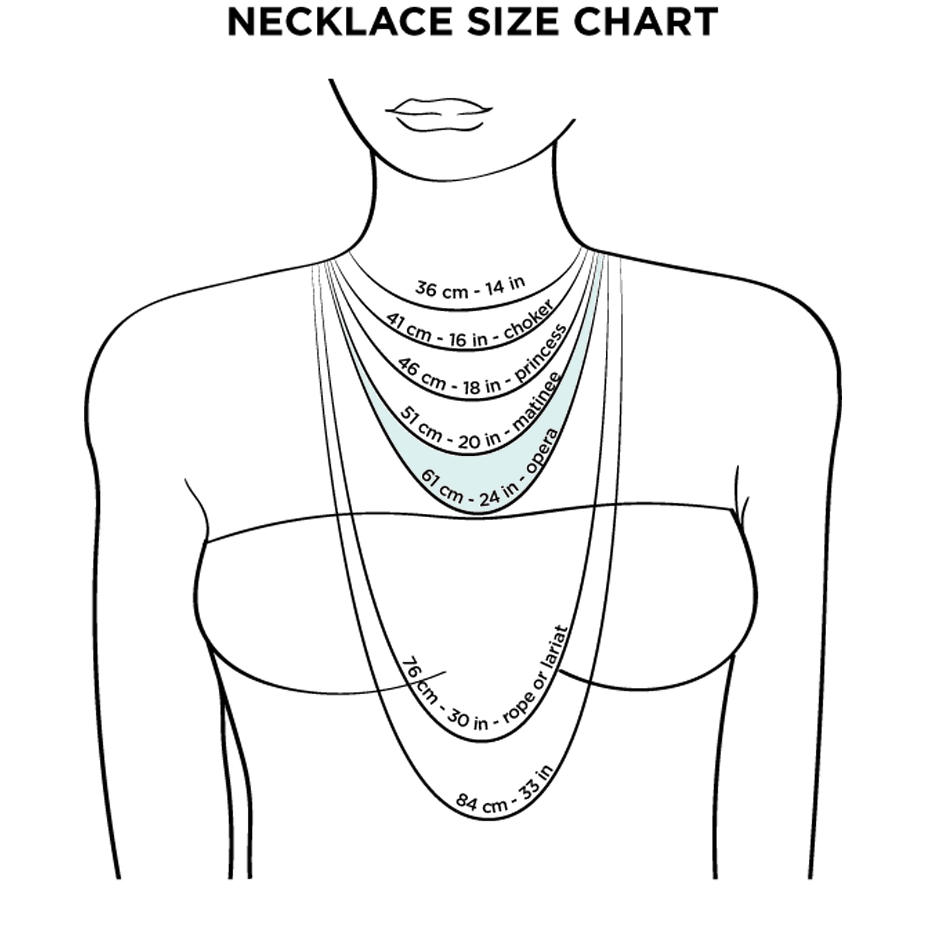 The length of a necklace can make even the slightest difference. | Necklace,  Necklace lengths, Chains necklace
