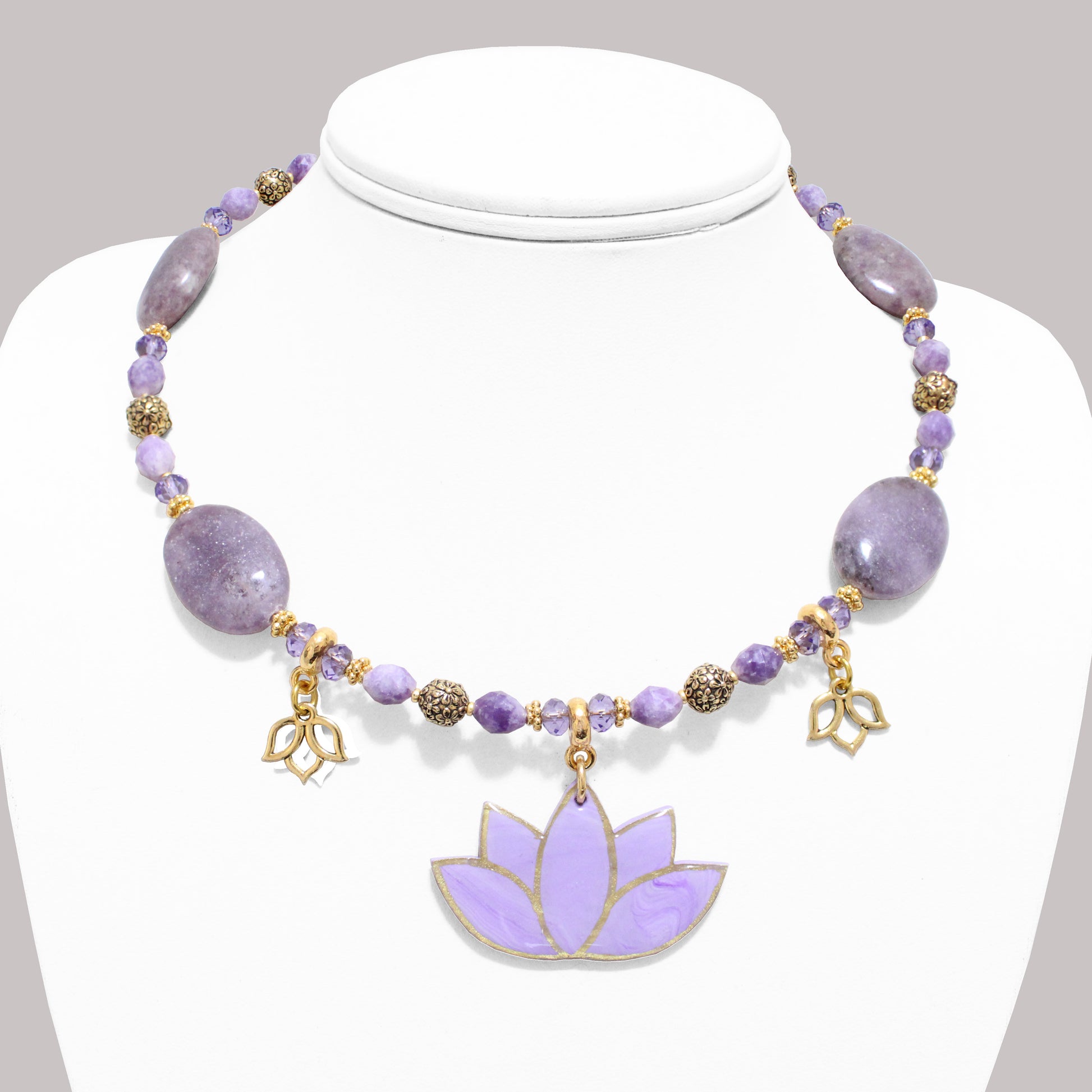Lotus Bloom Necklace on bust