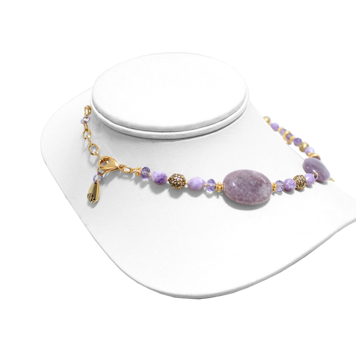 Lotus Bloom Necklace - shows clasp area at rear of necklace