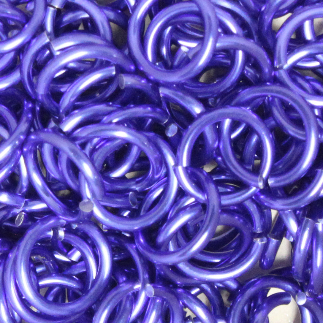 SHINY PURPLE 5mm 18 GA Jump Rings / 5 Gram Pack / sawcut round open anodized aluminum