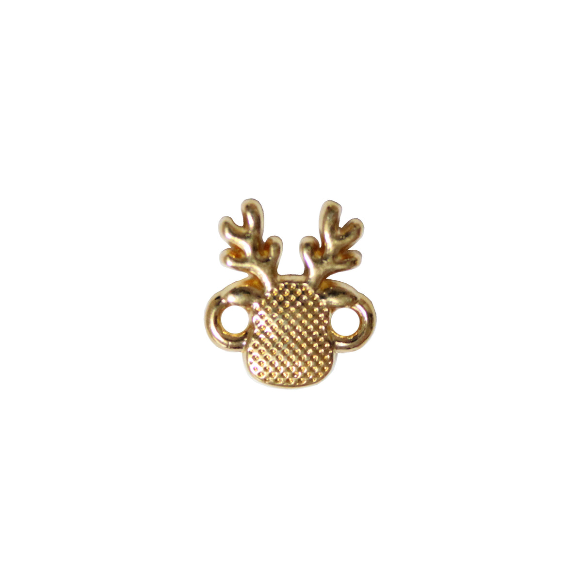 12mm Reindeer Head with red glitter nose connector link / reverse view