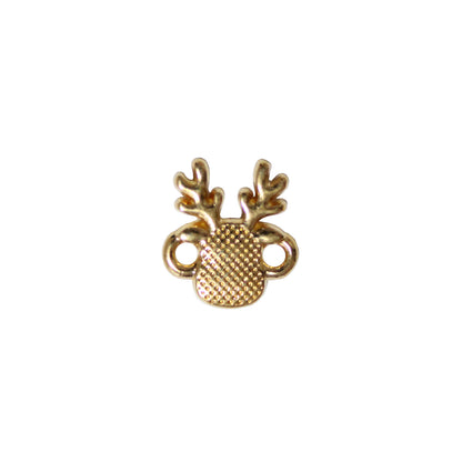 12mm Reindeer Head with red glitter nose connector link / reverse view