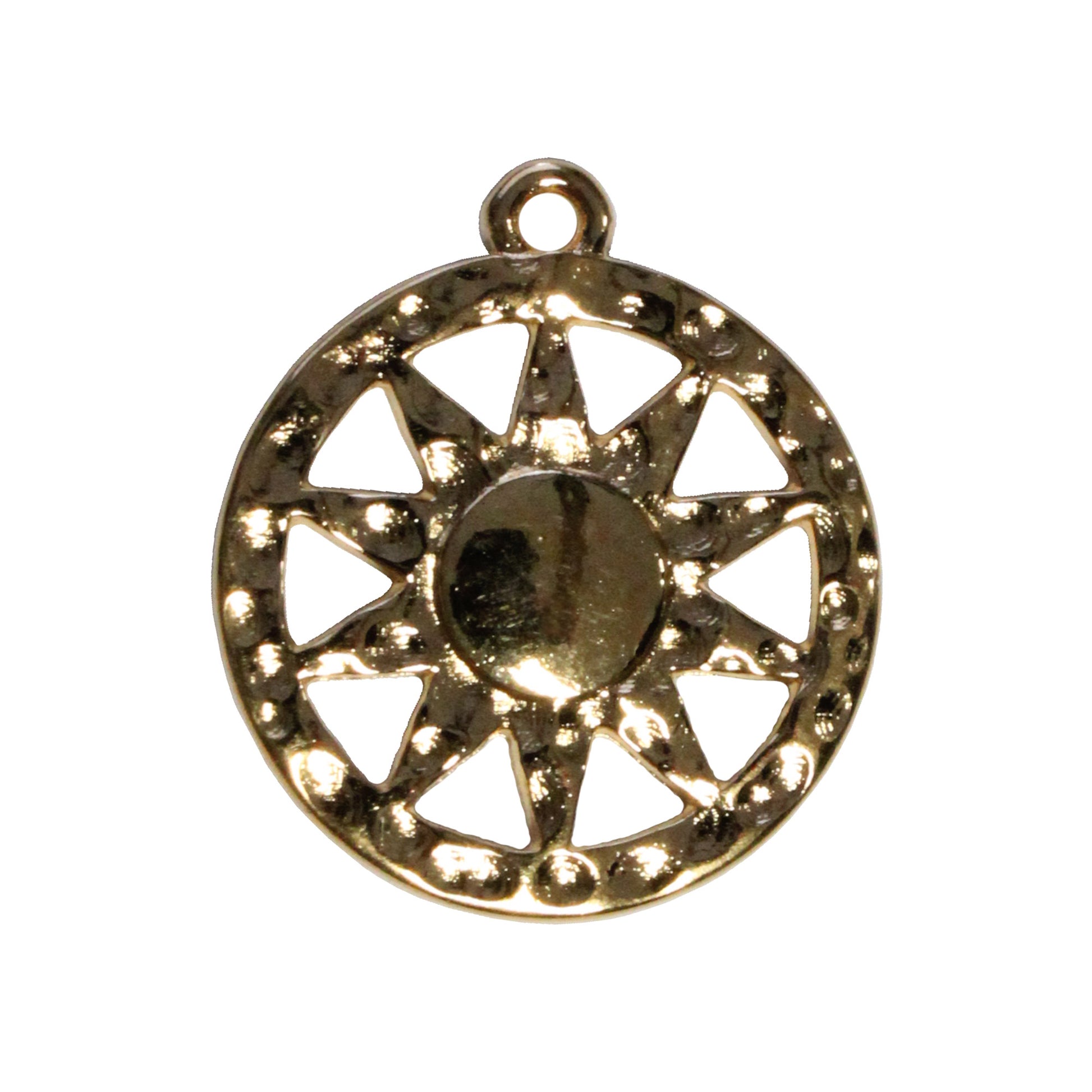 Hammertone Sun Charm / Gold 24K Plated Zamak