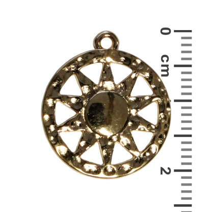 Hammertone Sun Charm / Gold 24K Plated Zamak / with ruler