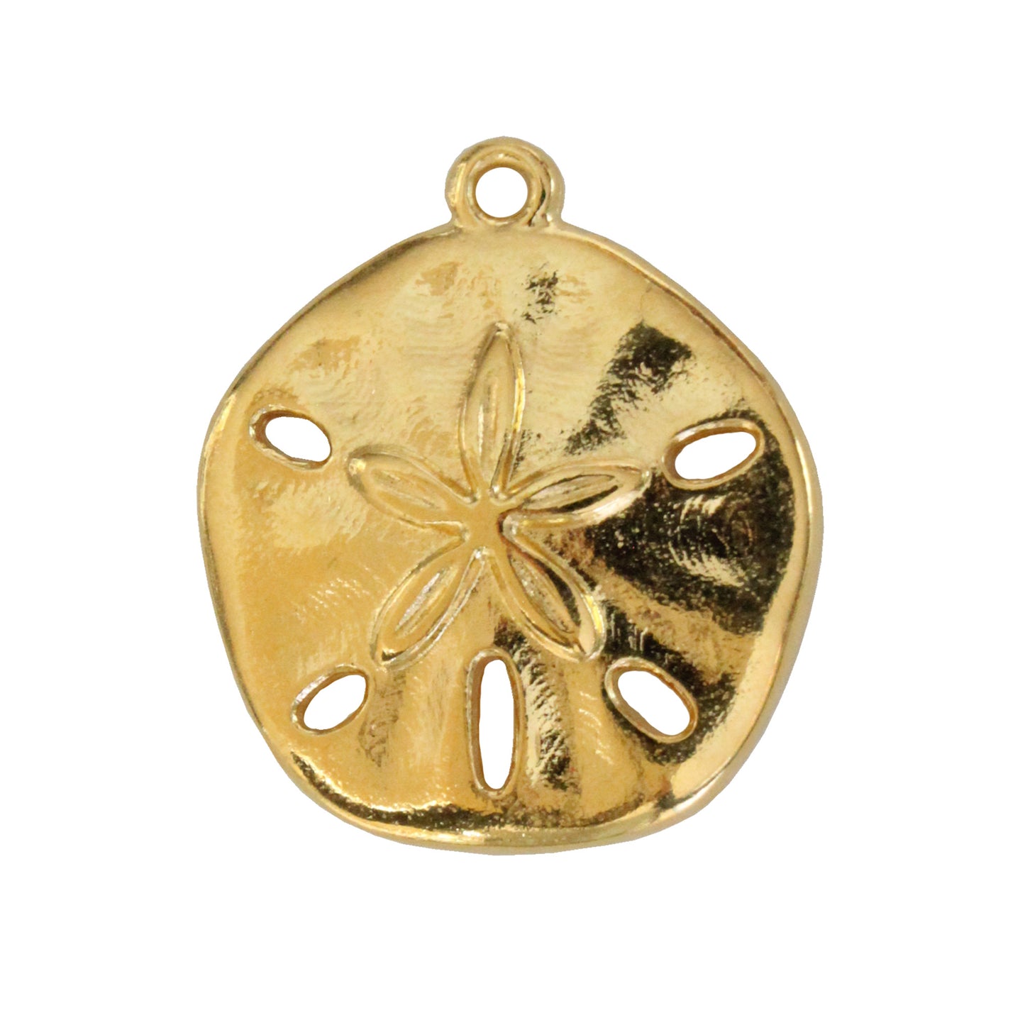 21mm Sand Dollar Charm / Gold 24K Plated Zamak
