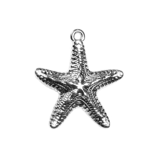 Starfish Pendant / 19x17mm / Antique Silver Zamak