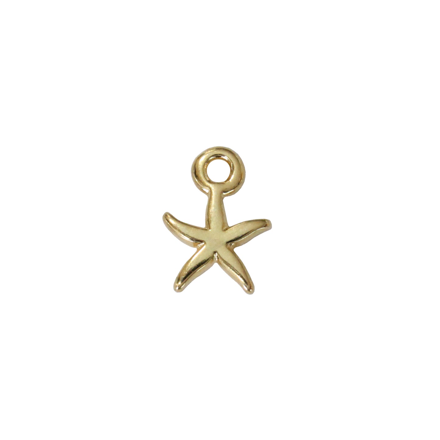 Tiny Starfish Charm / 10x7mm / Gold 24K Plated Zamak / made in EU