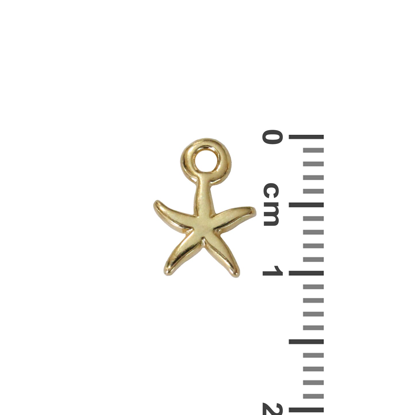 Tiny Starfish Charm / 10x7mm / Gold 24K Plated Zamak / made in EU