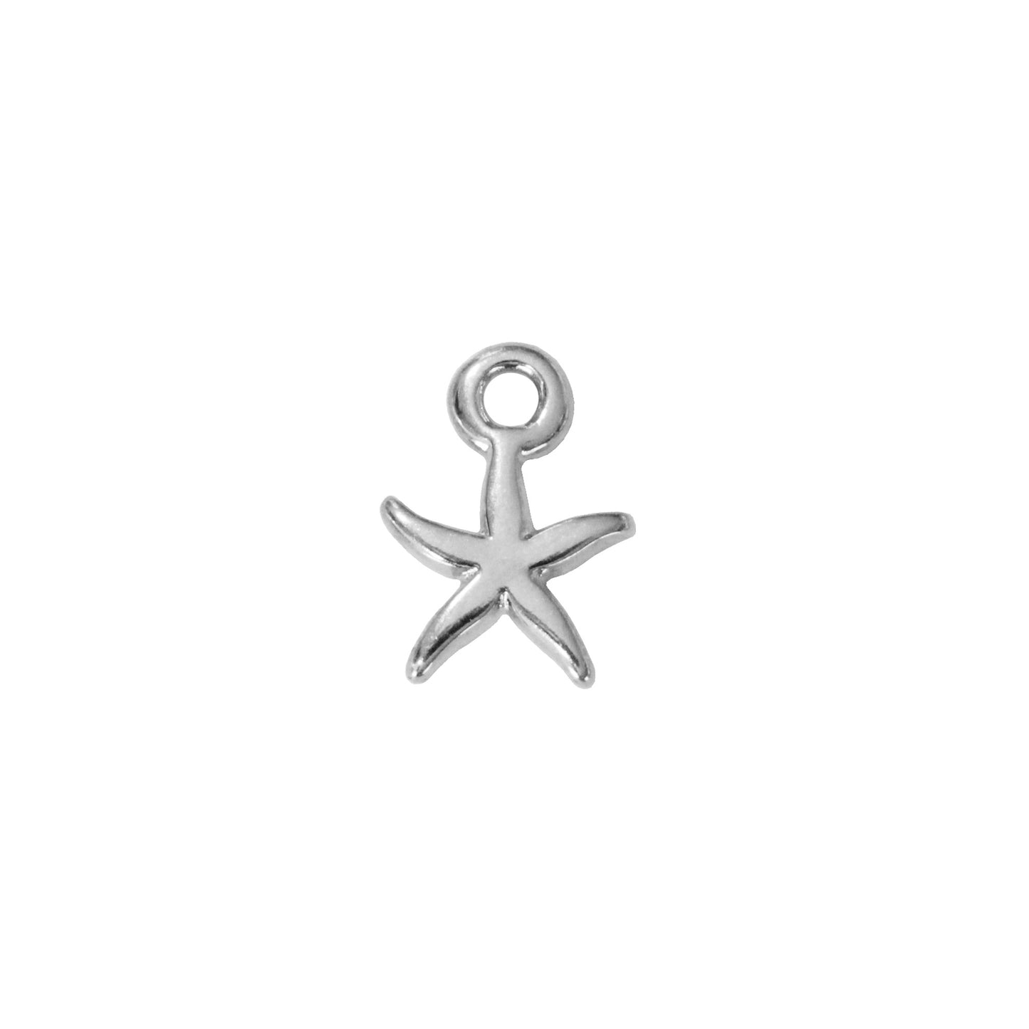 Tiny Starfish Charm / 10x7mm / Antique Silver Plated Zamak / made in EU