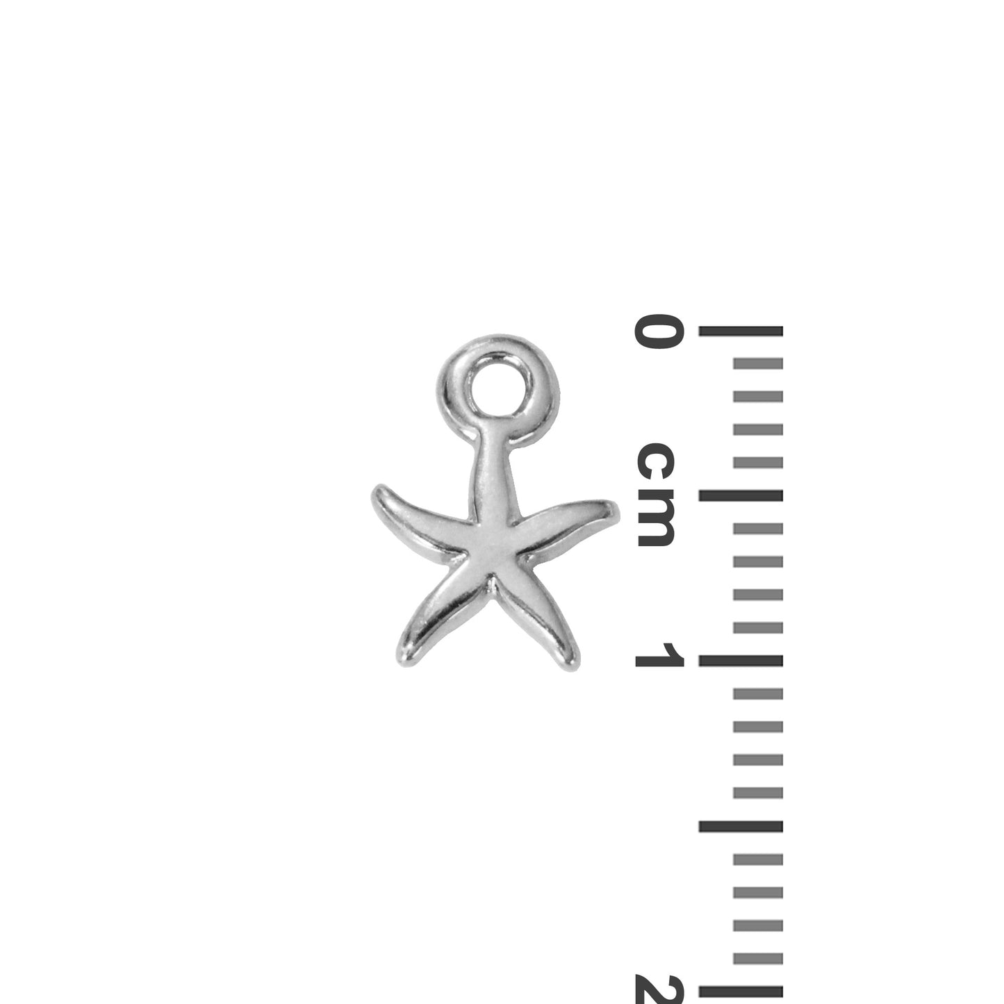 Tiny Starfish Charm / 10x7mm / Antique Silver Plated Zamak / made in EU
