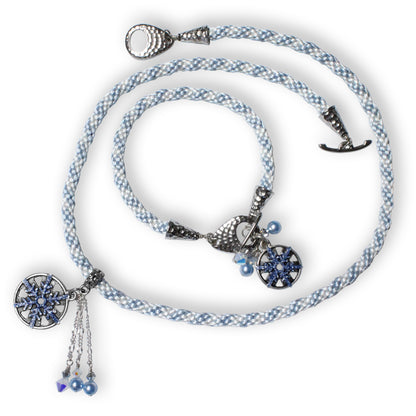 Winter Kumihimo Snowflake Jewelry Set