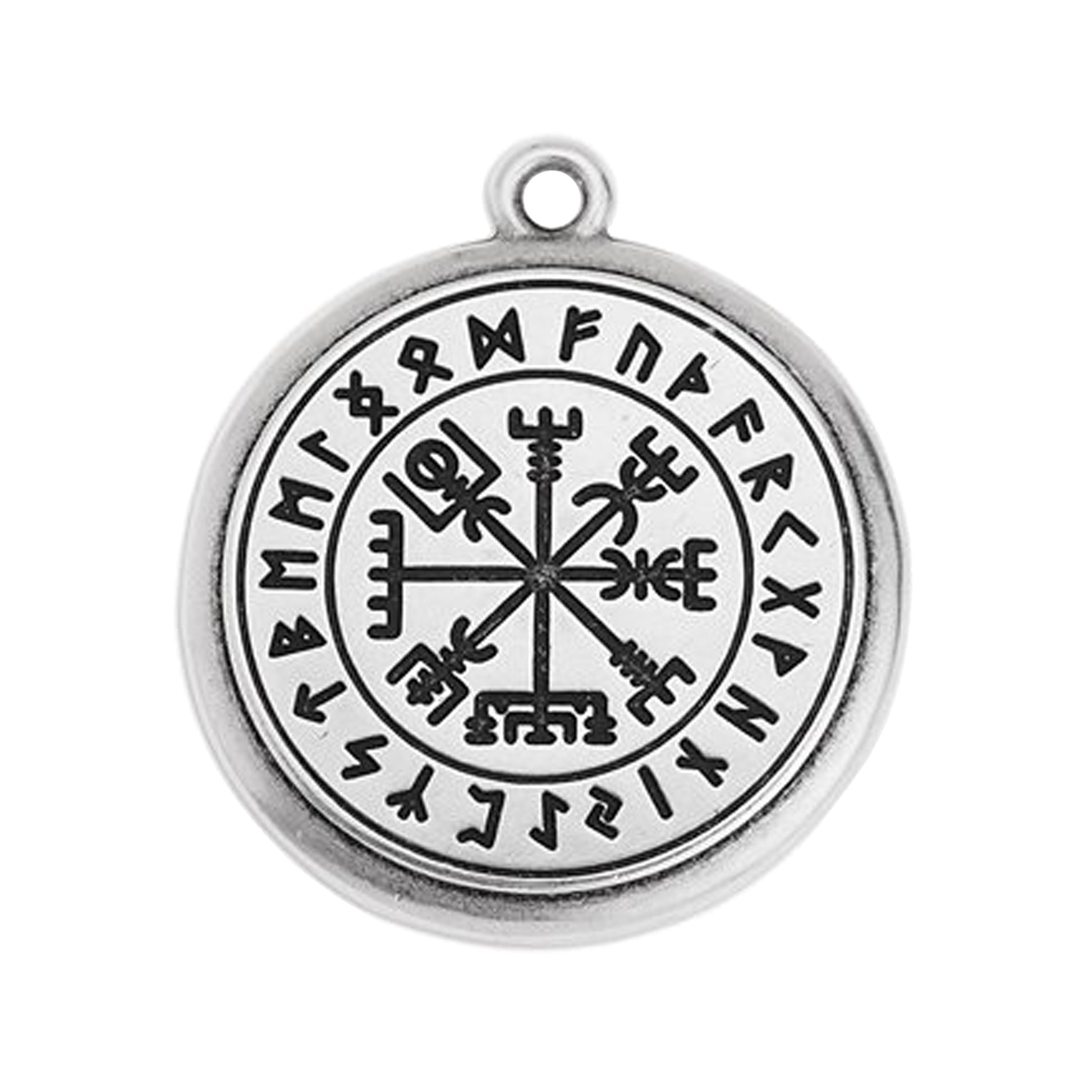 Viking Compass Pendant / Antique Silver Zamak