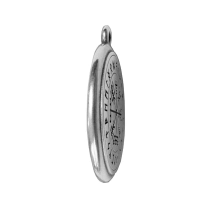 Viking Compass Pendant / Antique Silver Zamak / side view