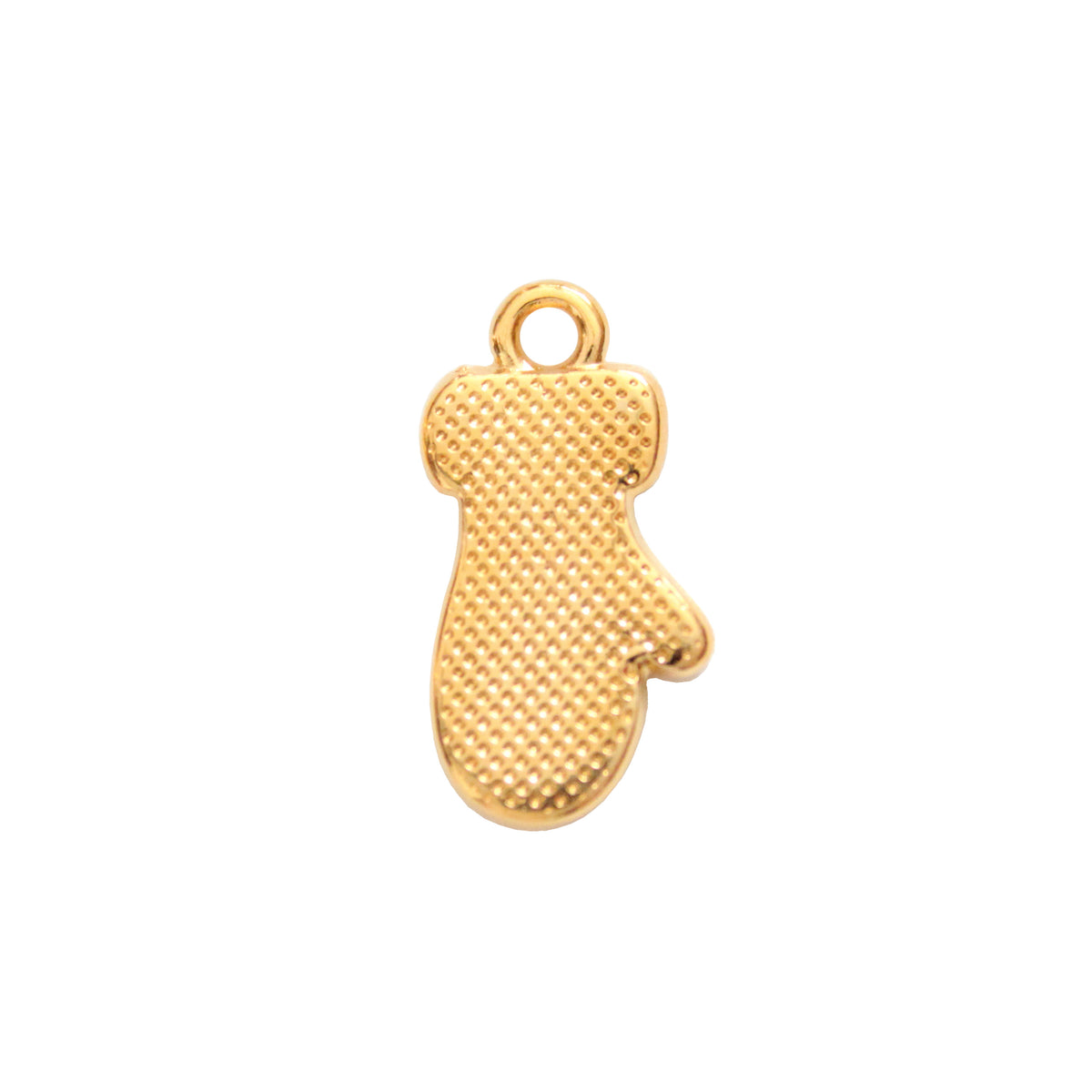WINTER GLOVE with Snowflake / 18mm Charm / Gold 24K Plated Zamak / made in EU